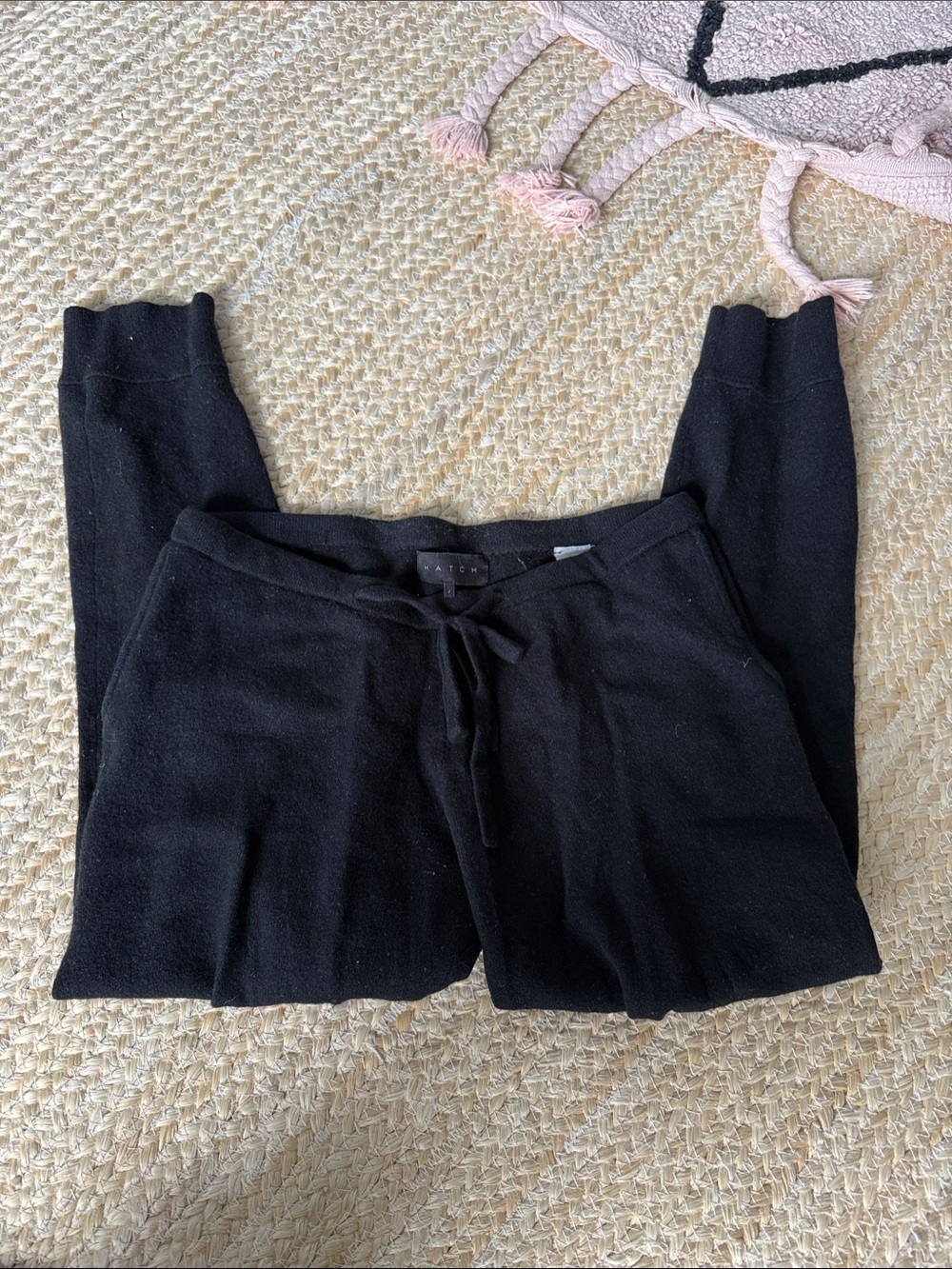 Hatch cashmere Black Knit Drawstring Joggers